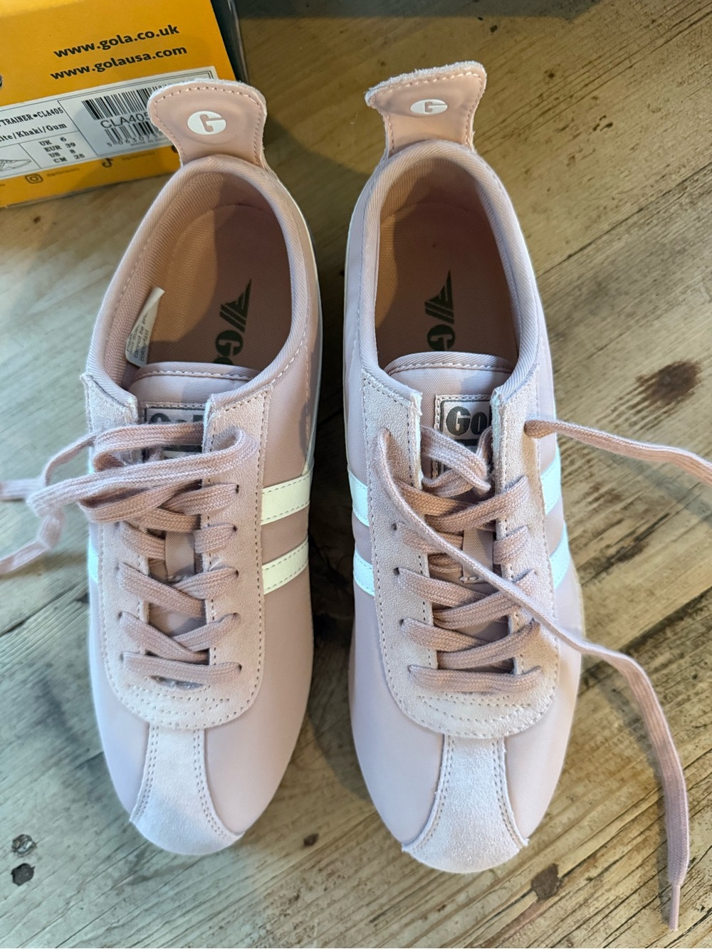 Pale pink Gola sneakers